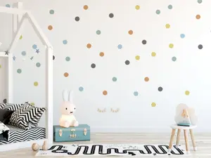 Colour Boho Style Round Polka Dot Wall Stickers