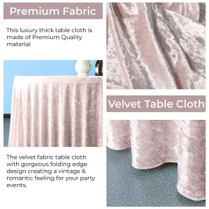 Diamond Velvet Round Tablecloth, Rose Pink , 70 Inch