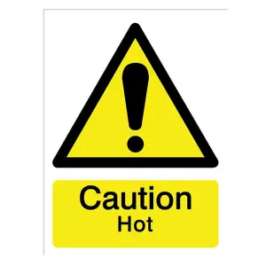 Caution hot Self-adhesive labels, (H)200mm (W)150mm