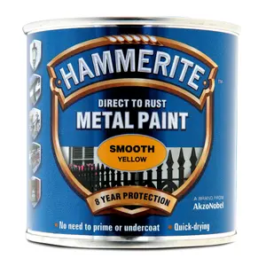 Hammerite Yellow Gloss Exterior Metal paint, 250ml