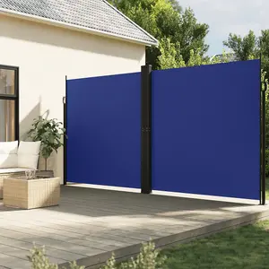 Berkfield Retractable Side Awning Blue 220x1000 cm