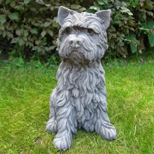 Large Terrier Dog Stone Cast Ornament