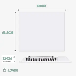 MYLEK Panel Space Heater White 1KW Eco, Smart and WiFi App Slimline Low Energy - Wall Mounted, Bathroom IPX4