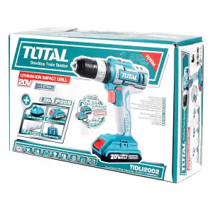 Total Li-Ion 20V Impact Drill (with 2 x Batteries & Charger) - TIDLI2002