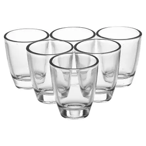 Queensway Home & Dining 6cm Height 6Pcs Small Shot Glasses Tumblers Vodka Liquor Whiskey Pub Party Glassware