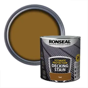 Ronseal Ultimate protection Rich teak Matt Decking Wood stain, 2.5L