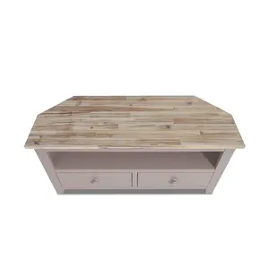 Florence Truffle Corner TV Unit With 2 Drawers and Shelf