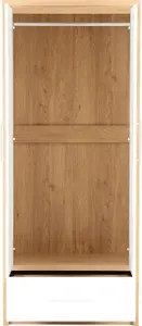 Seville Oak and White Finish 2 Door Wardrobe