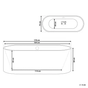 Freestanding Bath 1700 x 750 mm White CATALINA