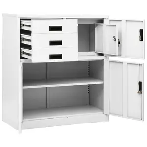 Berkfield Office Cabinet White 90x40x102 cm Steel