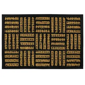 JVL Alba Woven Tuffscrape Doormat, 40x60cm, Squares