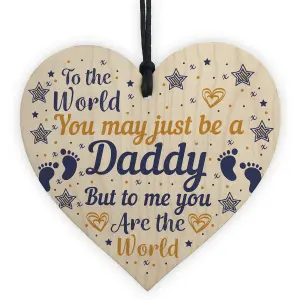 Red Ocean Fathers Day Gift Wood Heart Gift For Daddy Daugther Gifts From Bump Gifts Keepsake Plaque Thank You Gift