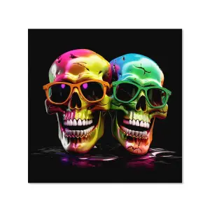 Happy Skeletons In Sunglasses Kitchen Splashback