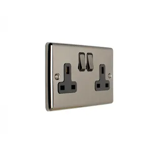 2 Gang Enhance Range Black Trim Wall Mounted Light Switch