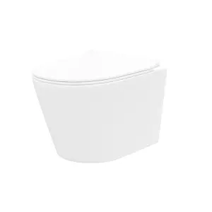 Nes Home Elliss Rimless Wall Hung Toilet Pan + Soft Close Toilet Seat