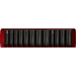 Premium 12 Piece Impact Socket Set - 3/8" Drive Deep Sockets for High Torque Applications