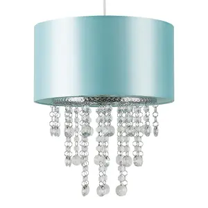 ValueLights Jesmond Acrylic Jewel Effect Droplet Blue Ceiling Pendant Light Shade