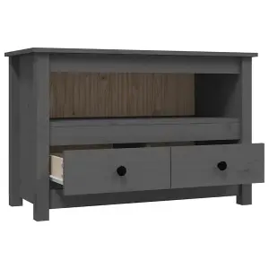 Berkfield TV Cabinet Grey 79x35x52 cm Solid Wood Pine