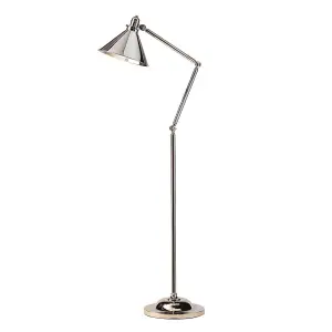 Floor Lamp Highly Polished Nickel Finish LED E27 100W Bulb