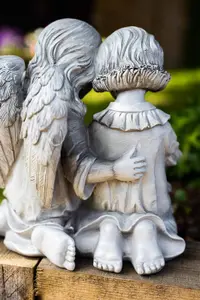 Angel & Girl Stone Effect Ornament