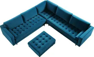 Henrietta 5+Seater Corner Sofa, Teal Velvet - Daals - Sofas