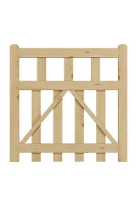 Outdoor Wooden Garden Gate Fence with Door Latch 90cm W x 90cm H