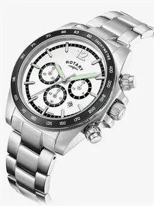 Rotary Mens Henley Chronograph White Dial Watch GB05440/02 By TH Baker