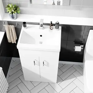 Nes Home 500mm Basin Vanity & Rimless Close Coupled Modern Toilet White