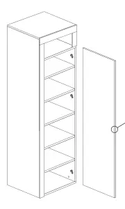 FURNICOMP Lorenzo 1 Door White Gloss and Concrete Grey Tall Bathroom Storage Cupboard