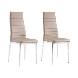 Ginnifer Upholstered Dining Chair (Set of 6) White / Chrome