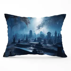 A Breathtaking Scene Of A Moonlit Graveyard Cushions 33cm x 48cm