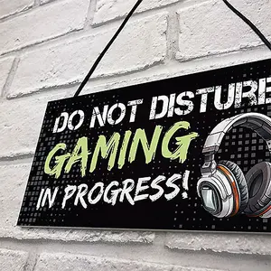 Red Ocean Gaming Sign Do Not Disturb Funny Gamer Gift For Son Brother Boys Bedroom Sign Novelty Christmas Birthday Gifts For Son