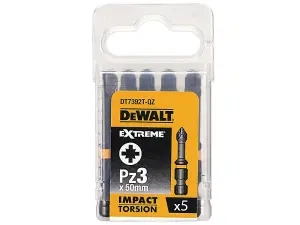 DEWALT DT7392T-QZ Extreme Impact Torsion Bits PZ3 x 50mm (Pack 5) DEWDT7392TQZ