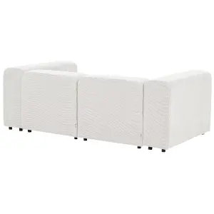 2 Seater Modular Corduroy Sofa White FALSTERBO