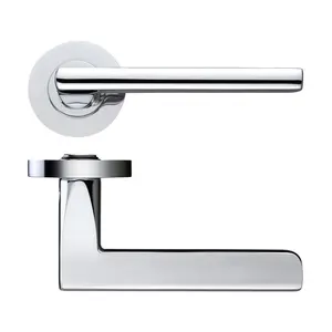 Venice Latch Door Handle (Set of 2) Polished Chrome