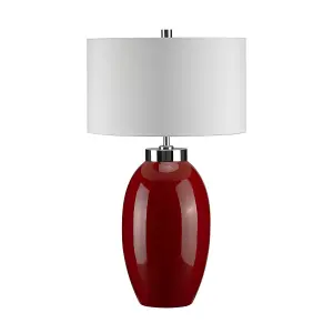 Elstead Victor 1 Light Small Table Lamp - Red, E27