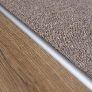 Anodised aluminium single edge carpet profile cover strip door floor bar trim 1000mm x 10mm C07 inox