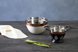 Interiors by Premier Prescott Small Charcoal And Copper Colander