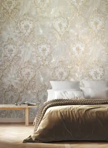 Rasch Sienna Damask Beige Wallpaper