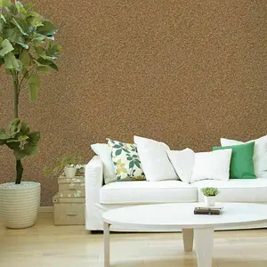 Holden Plain Brown Terracotta Cork Effect Textured Embossed Wallpaper