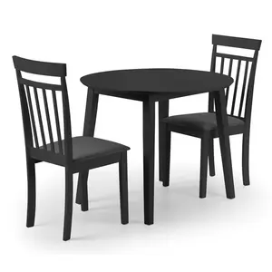 Side chair Set Exeter of Solid Wood (Set of 2) Black