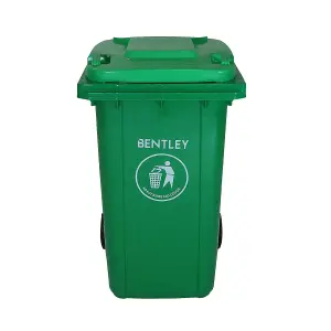 Charles Bentley 240 Litre Green Wheelie Bin - Weatherproof and durable