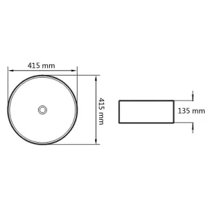 Berkfield Basin Round Ceramic White 41.5x13.5 cm