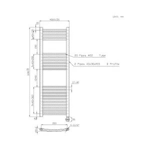 Right Radiators Prefilled Thermostatic Electric Heated Towel Rail Curved Ladder Warmer Rads - Chrome 1200x400 mm