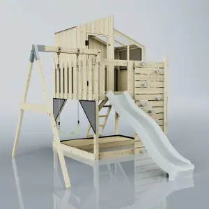 PolarPlay Kids Climbing Tower & Playhouse with Swing and Slide - Swing Balder Mist