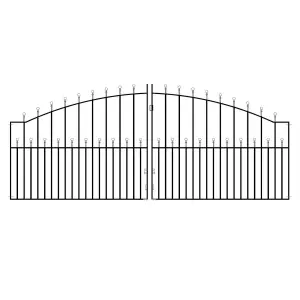 MANA Ball Top Arched Metal Driveway Gate 3048mm GAP x 1220mm High MAZP19