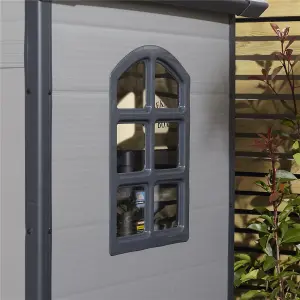 4 x 3 Single Door Apex Plastic Shed (Light Grey)