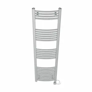 Right Radiators Prefilled Thermostatic Electric Heated Towel Rail Curved Ladder Warmer Rads - Chrome 1600x400 mm