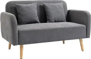 Portland 2 Seater Grey Chenille Loveseat Sofa