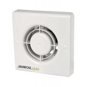 Manrose MG100T 12W Gold Axial Bathroom Extractor Fan with Timer